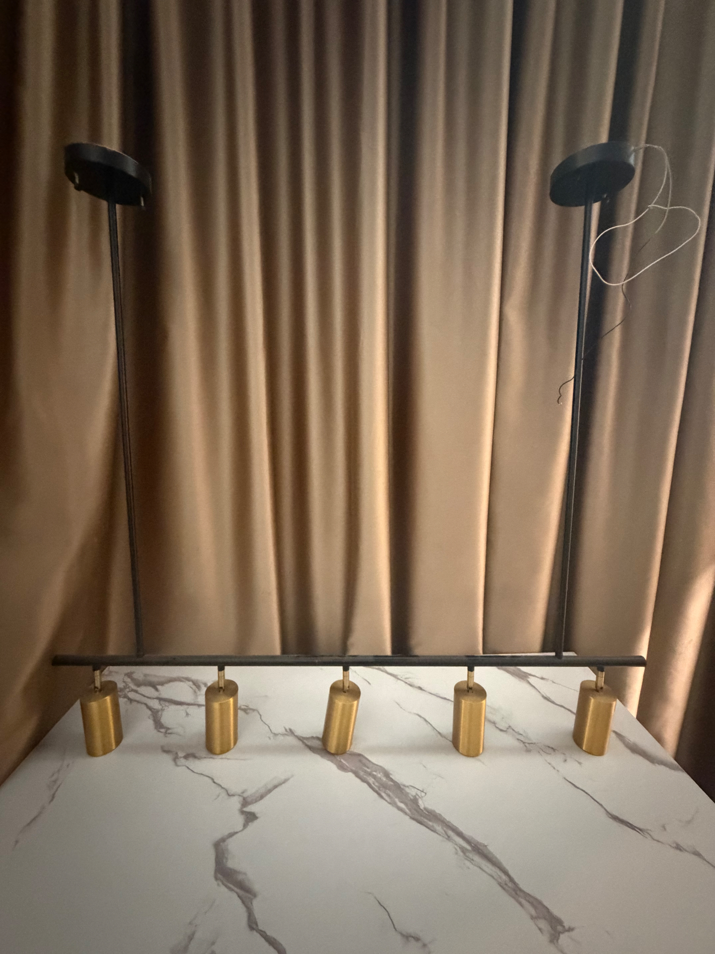 Modern Black & Brass Five-Light Linear Ceiling Fixtures — Sold Individually or All 5