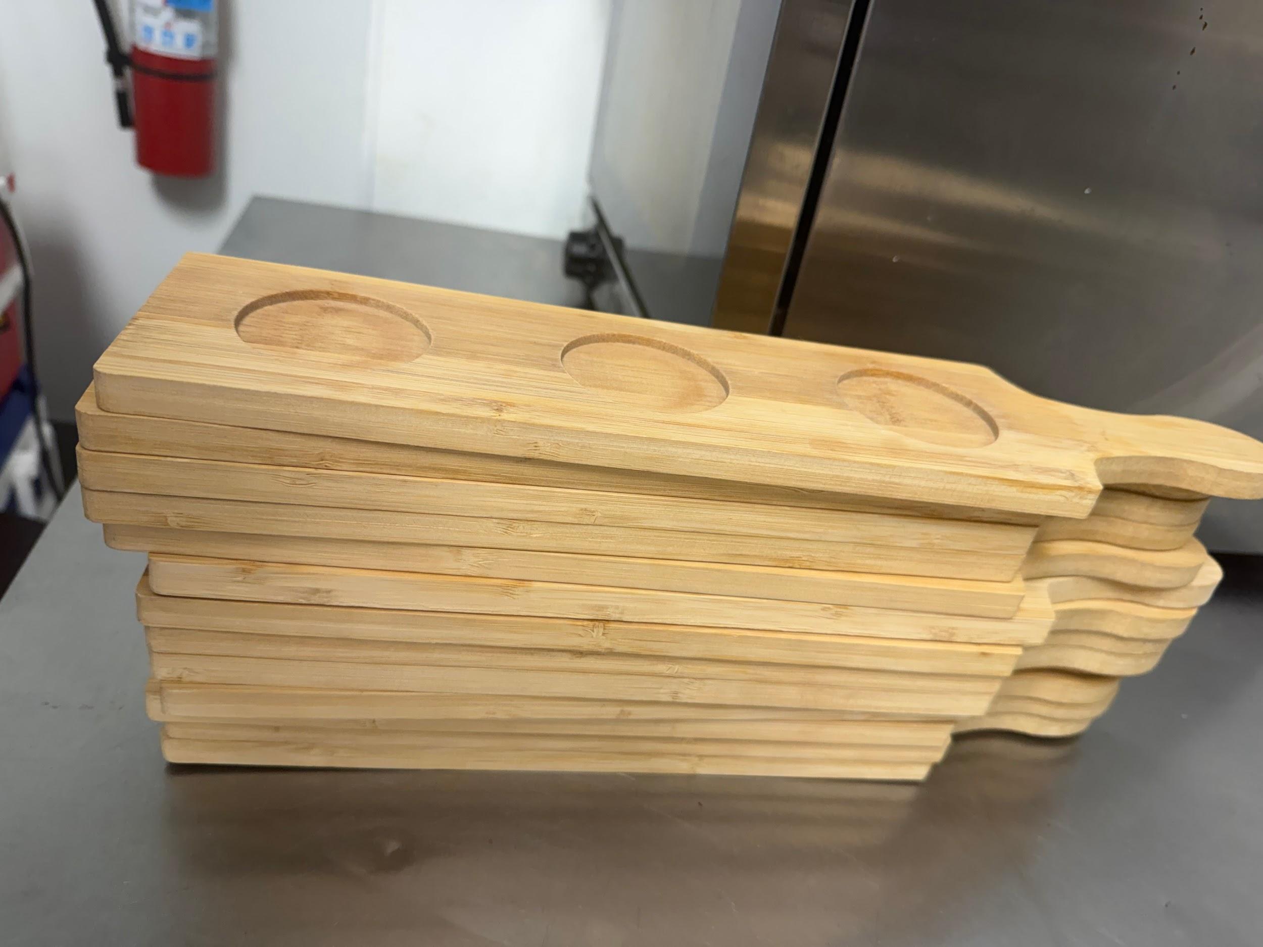 Wooden Wine Tasting Flight Boards — 3-Glass Paddles