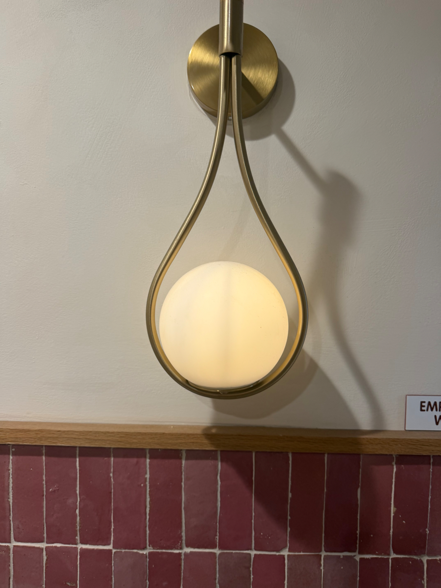 Modern Brass Teardrop Globe Wall Sconce