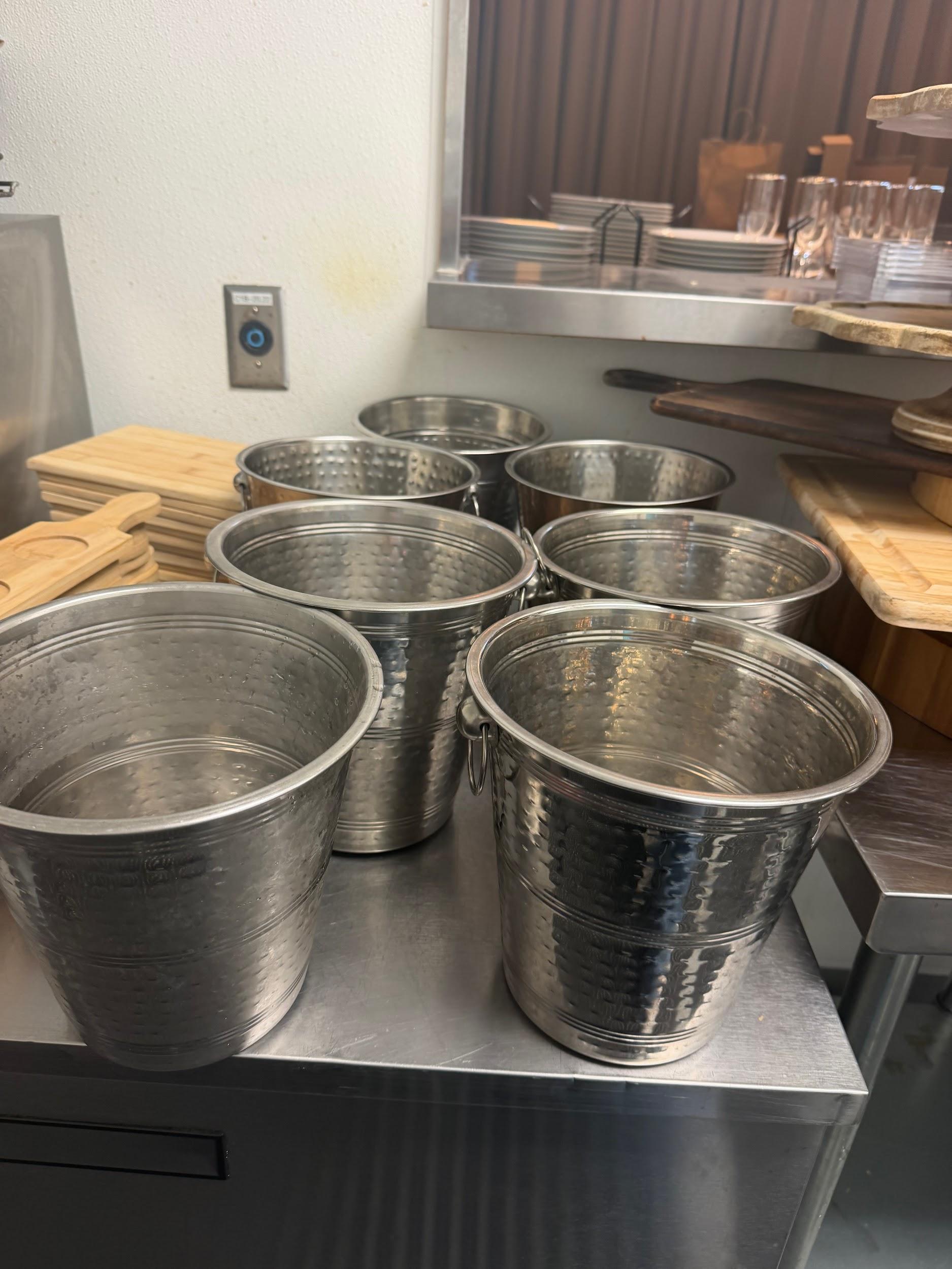 8 Silver Metal Wine / Champagne Buckets