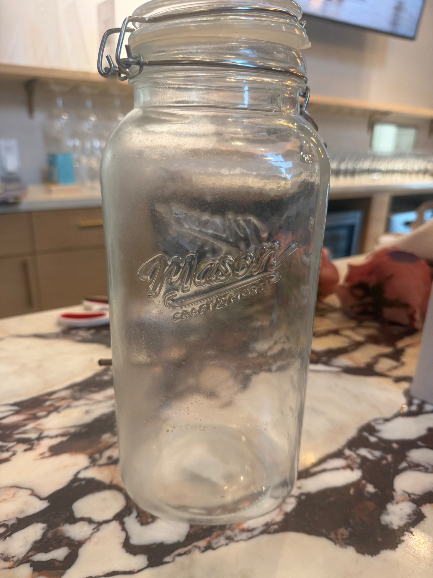 Mason Craft & More Large Glass Clamp-Lid Storage Jar