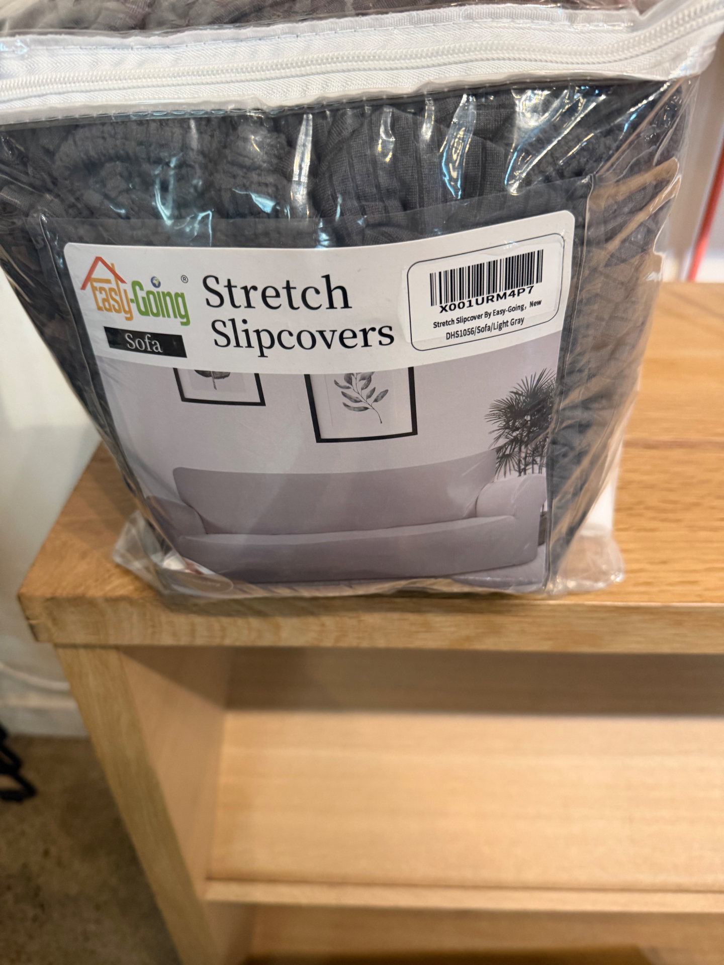 Charcoal Gray Sofa Stretch Slipcover (New)