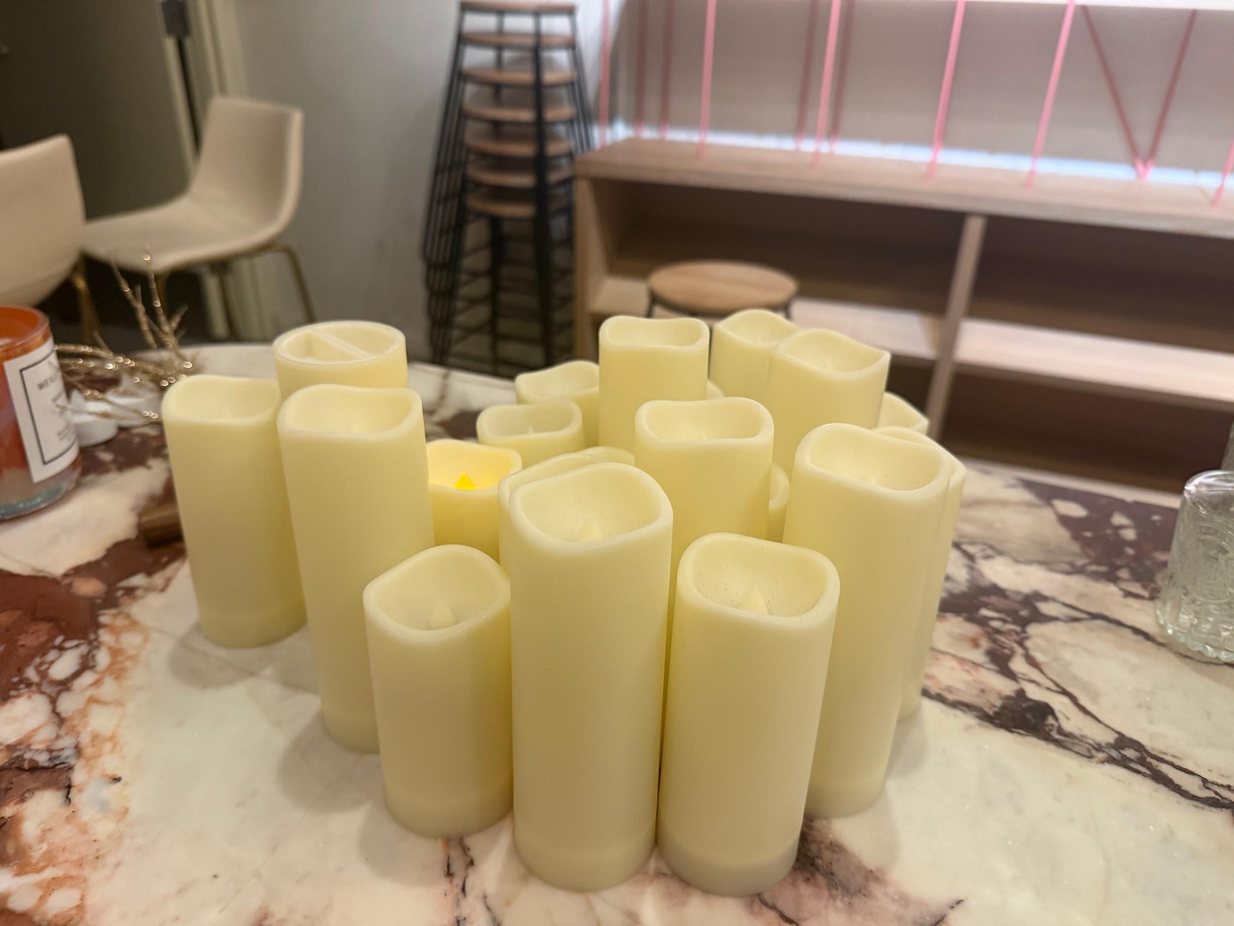 20 Battery-Operated White Candles