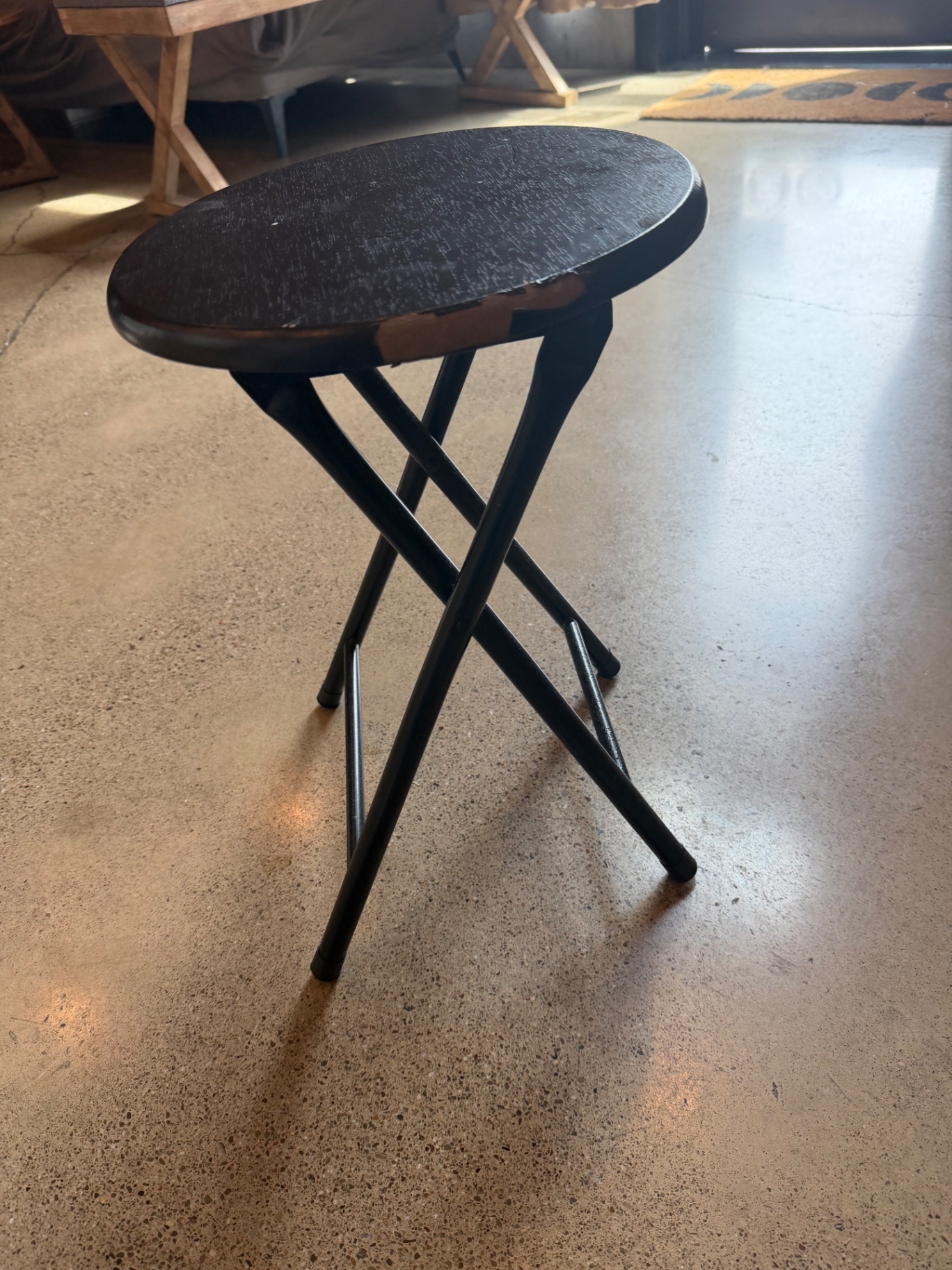 Black Folding Utility Stool
