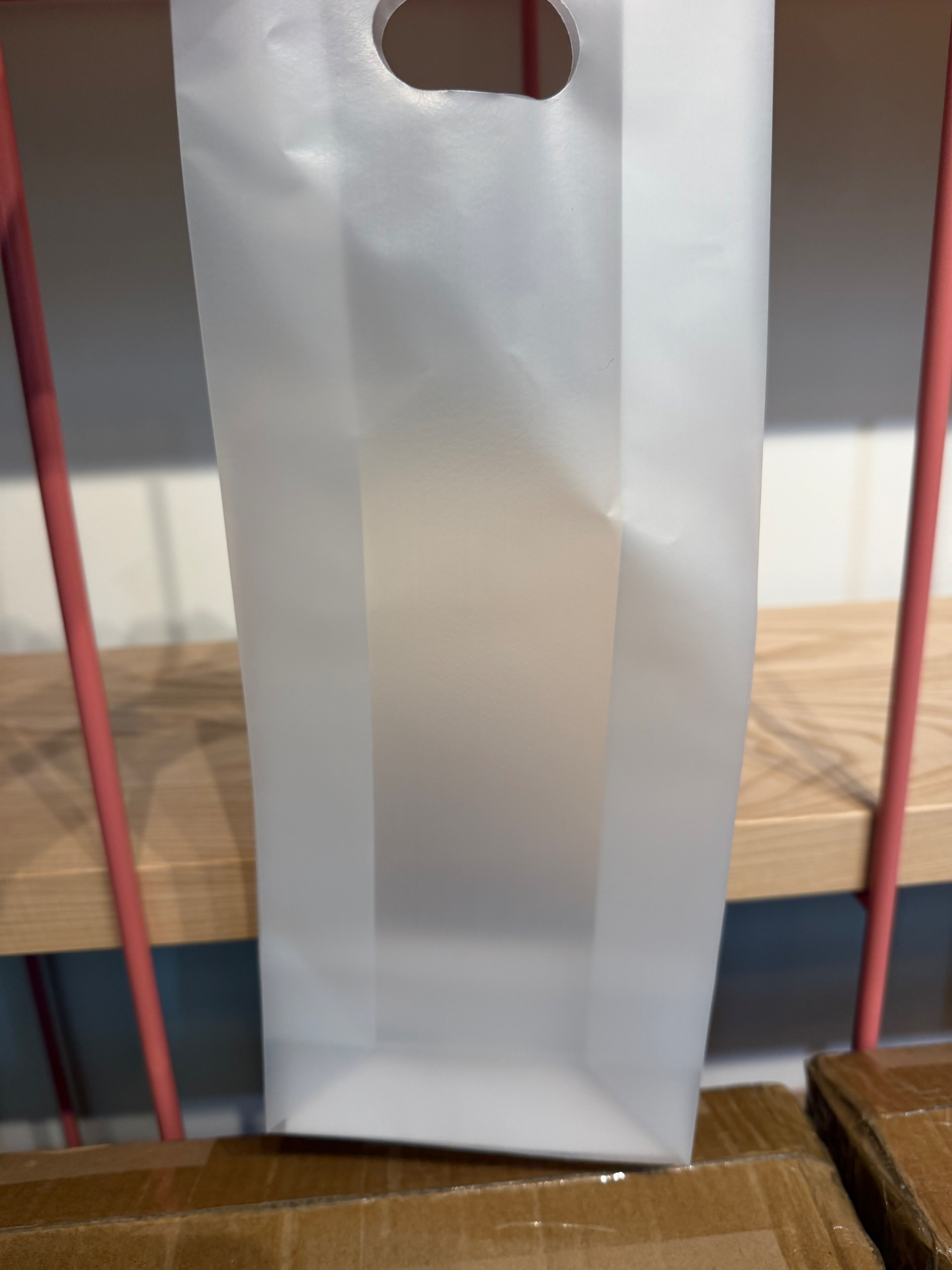 Uline Frosty Clear Single-Bottle Wine Bags — 125 Count