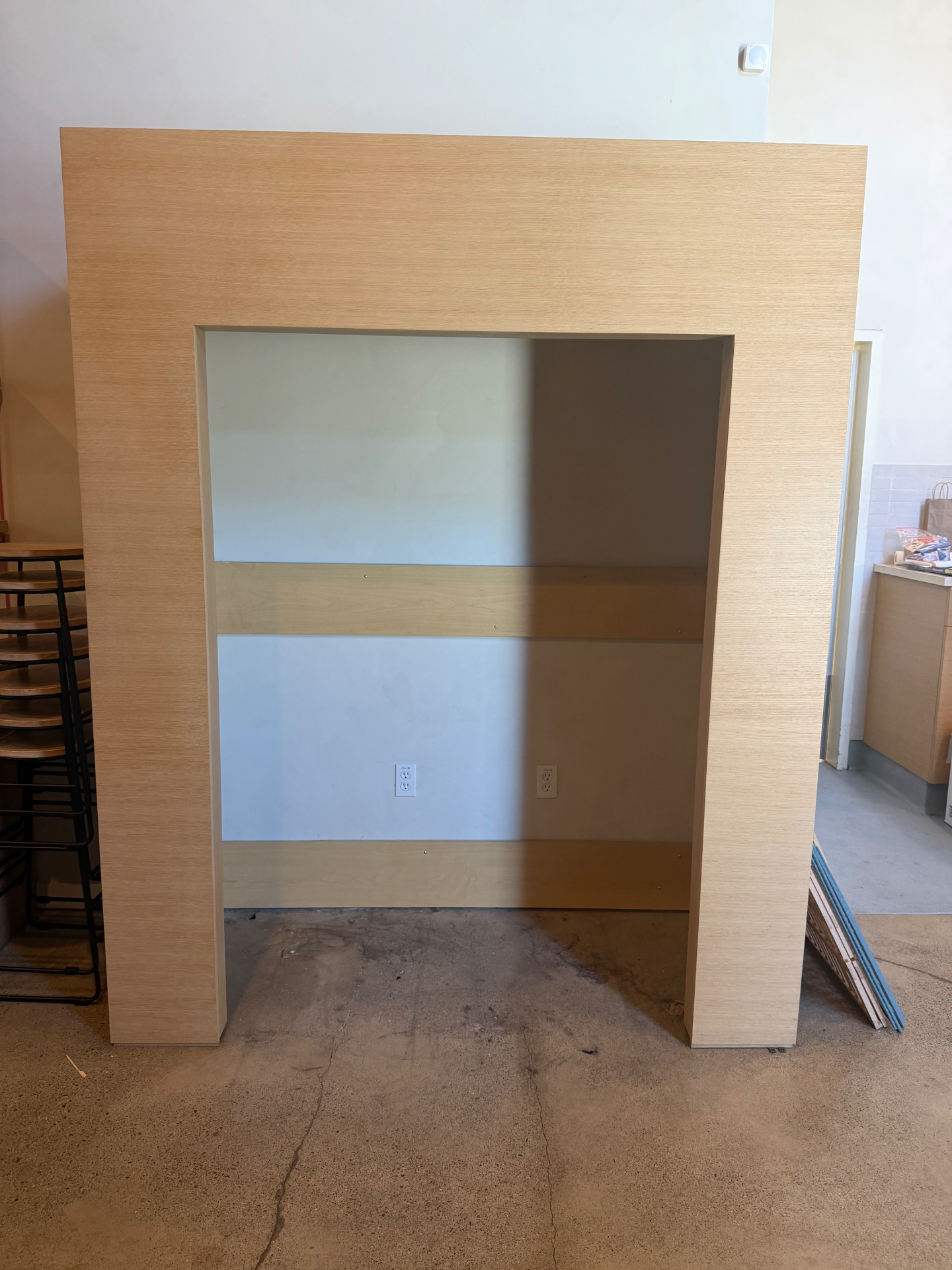 Custom Rift White Oak Double Wine Refrigerator Enclosure