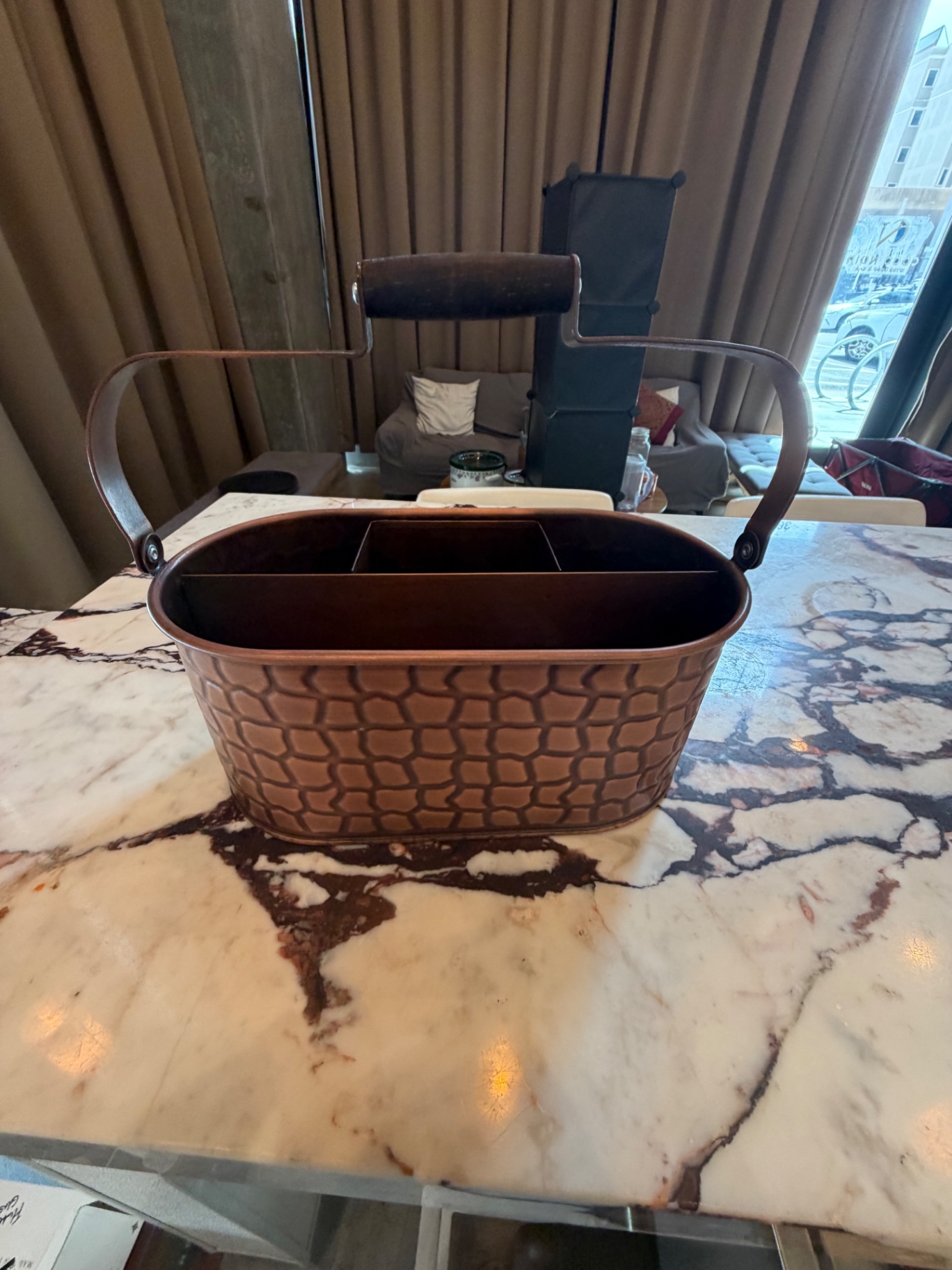 Rustic Bronze Multi-Purpose Menu & Service Caddy