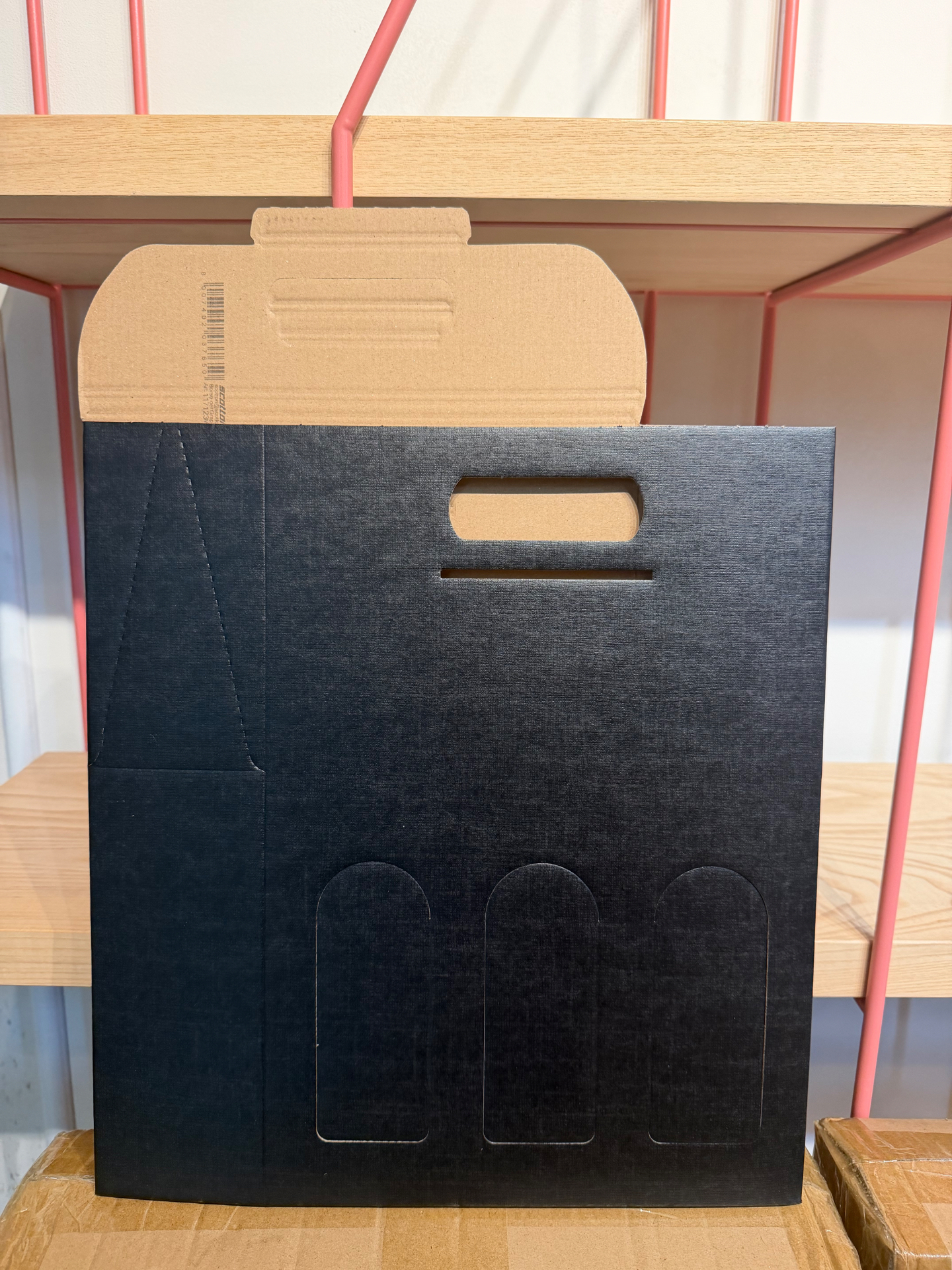 Black Three-Bottle Wine Carrier Gift Boxes — Set of 21
