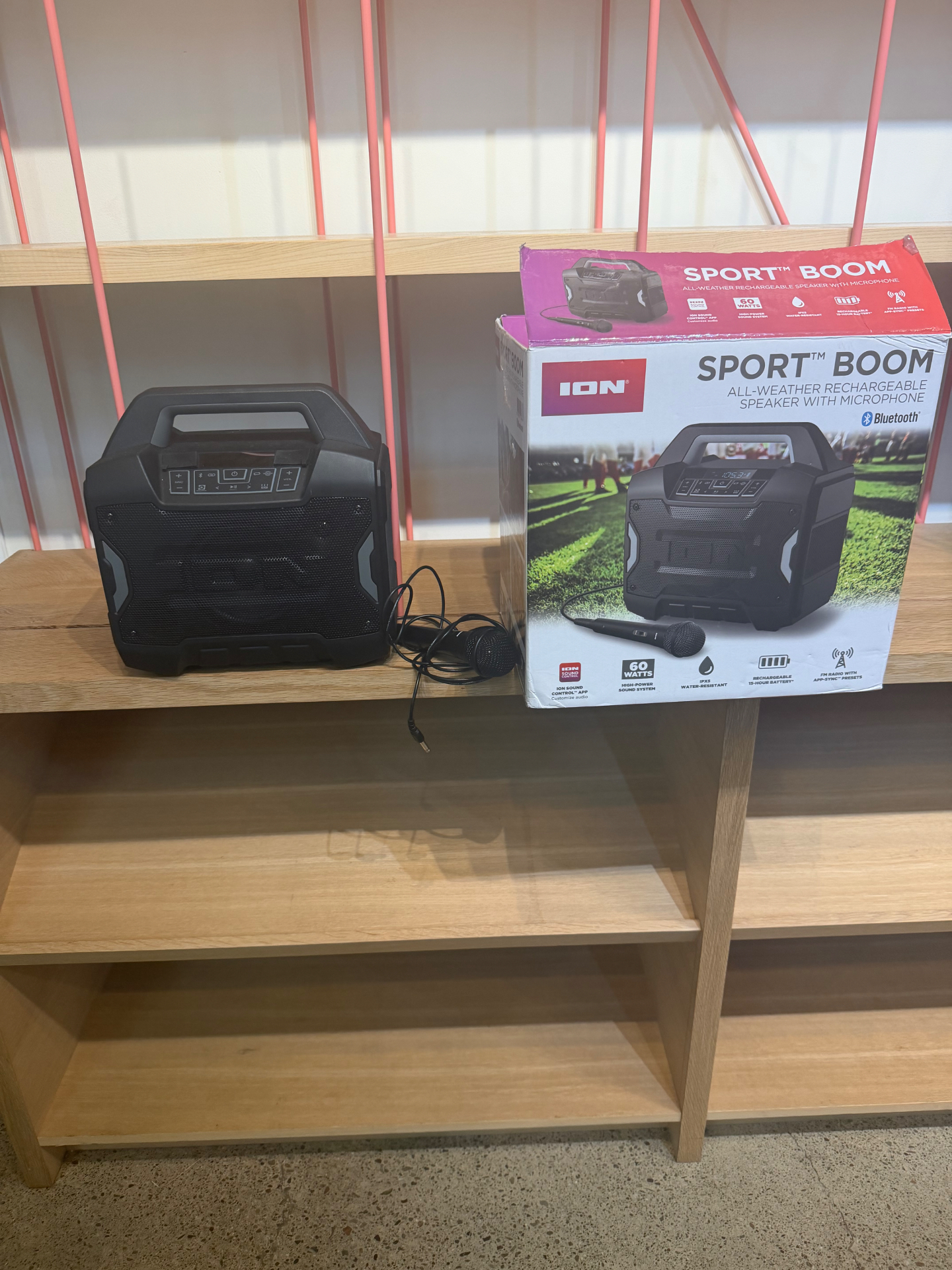 ION Sport Boom Bluetooth Speaker with Wired Microphone