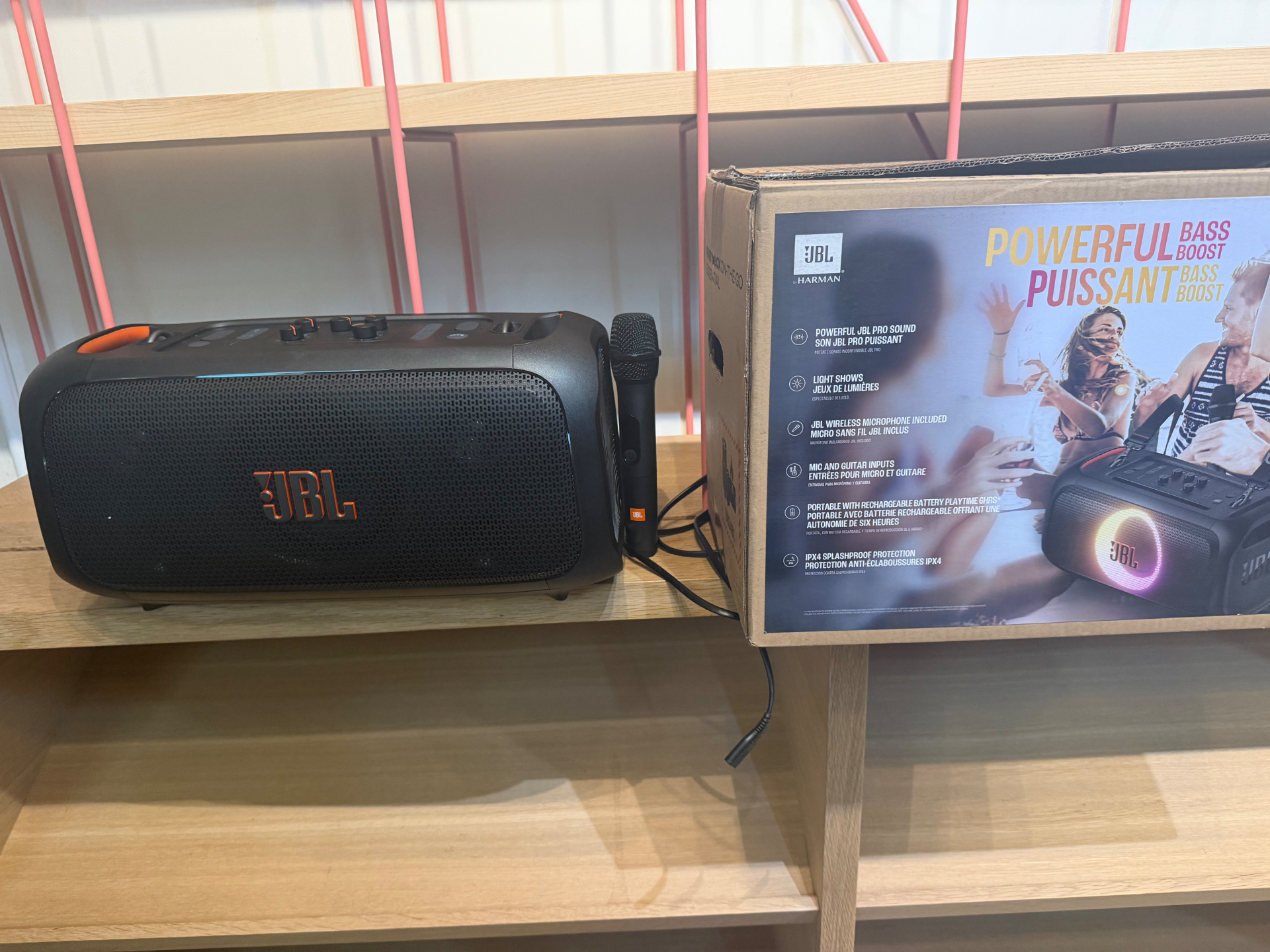 JBL PartyBox On-The-Go Speaker with Wireless Microphone