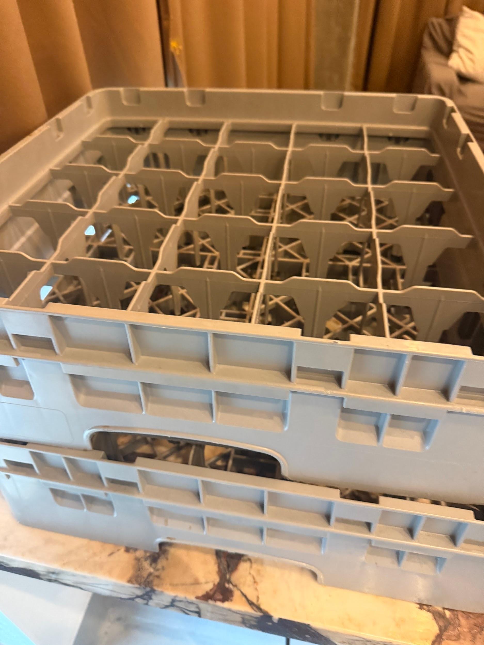 Pair of Double-Stack Commercial Glass Racks