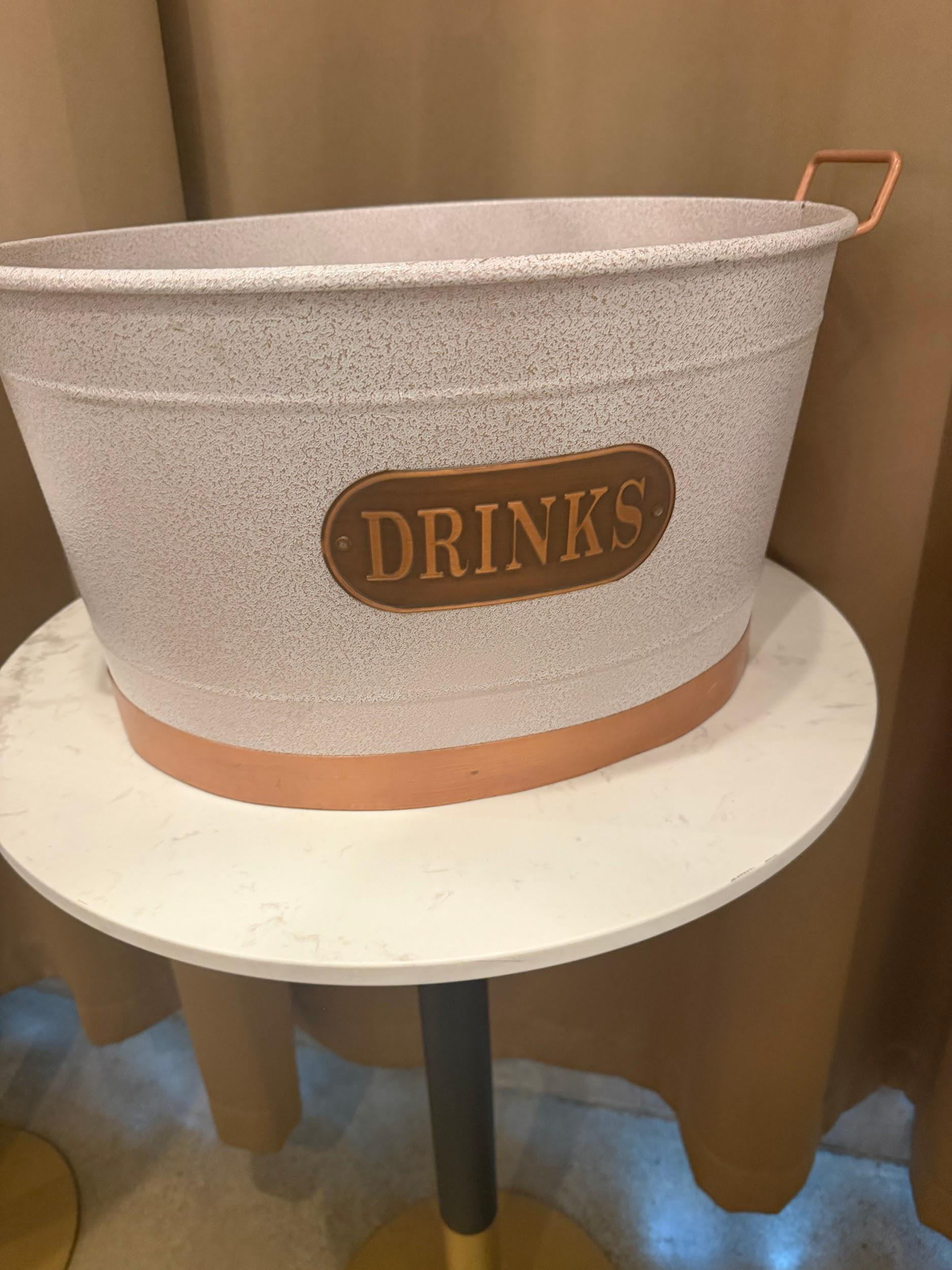Large "DRINKS" Beverage Tub / Ice Bucket