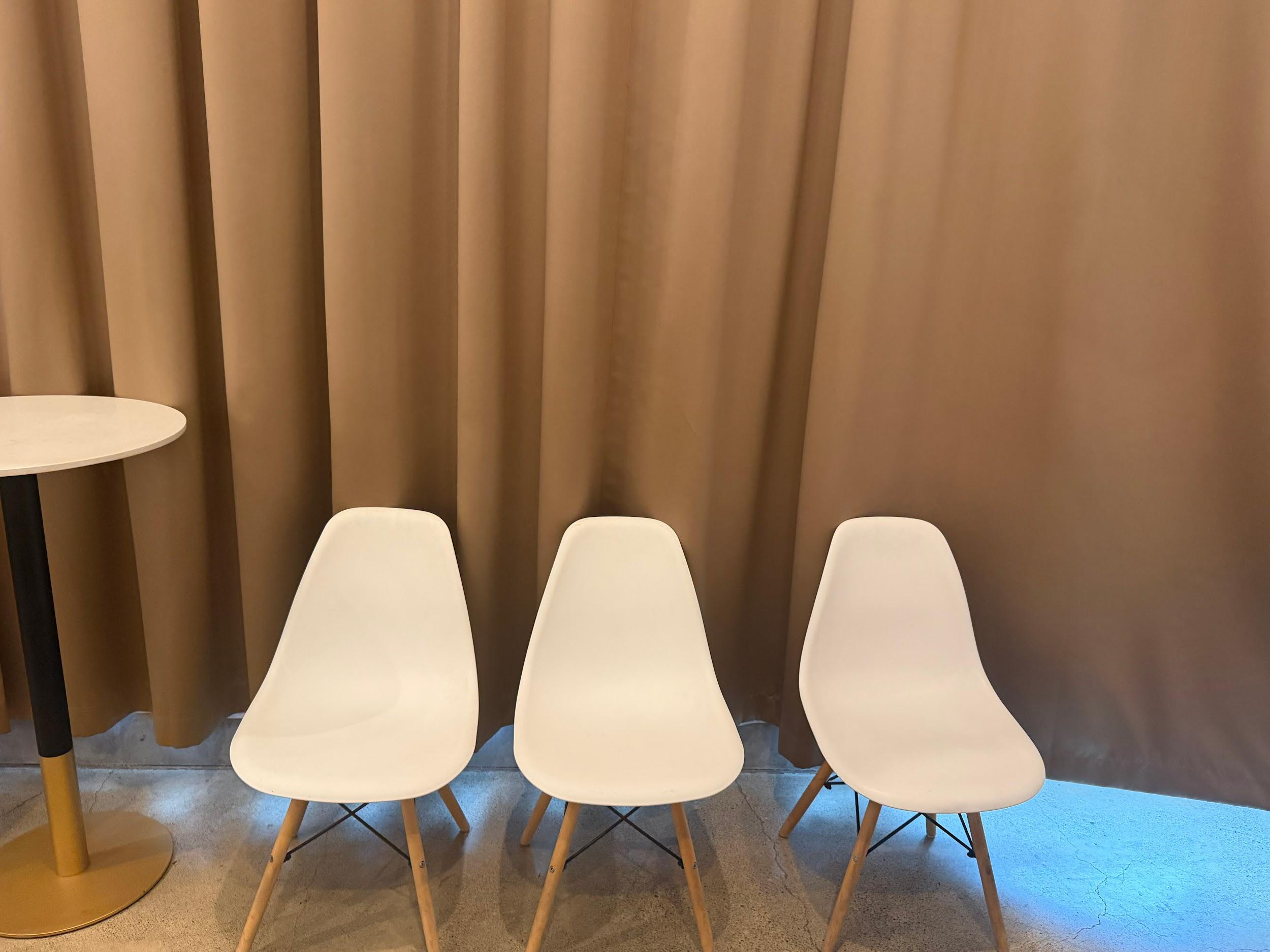 3 White Modern Accent Chairs